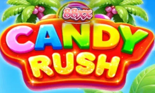 Giao diện trò chơi slot Candy Rush rực rỡ sắc màu